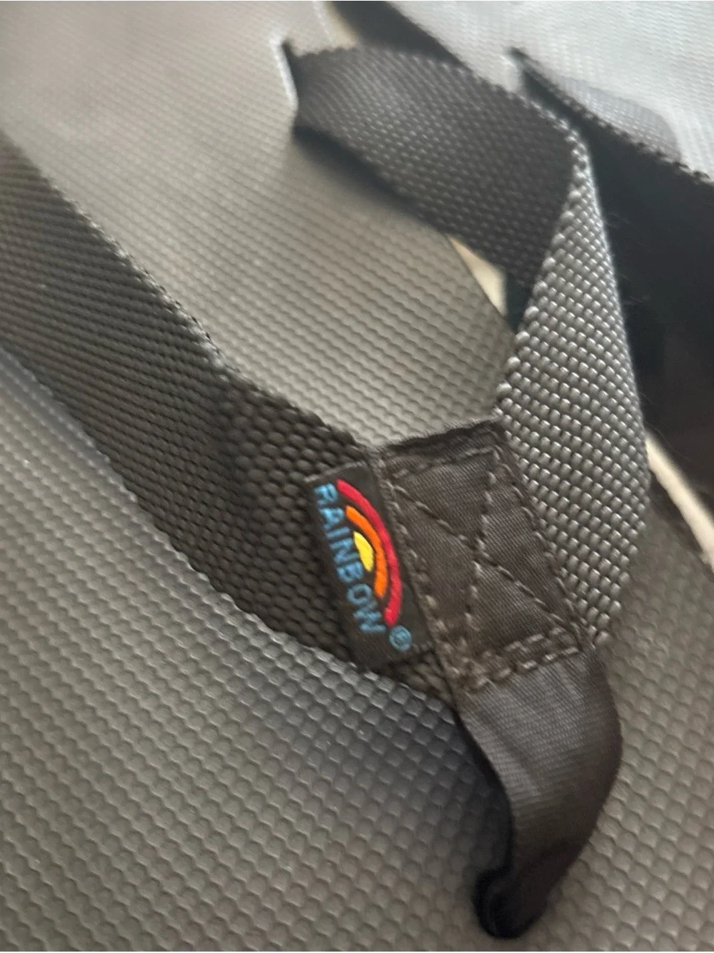 Rainbow Black Canvas Thong Flip Flops